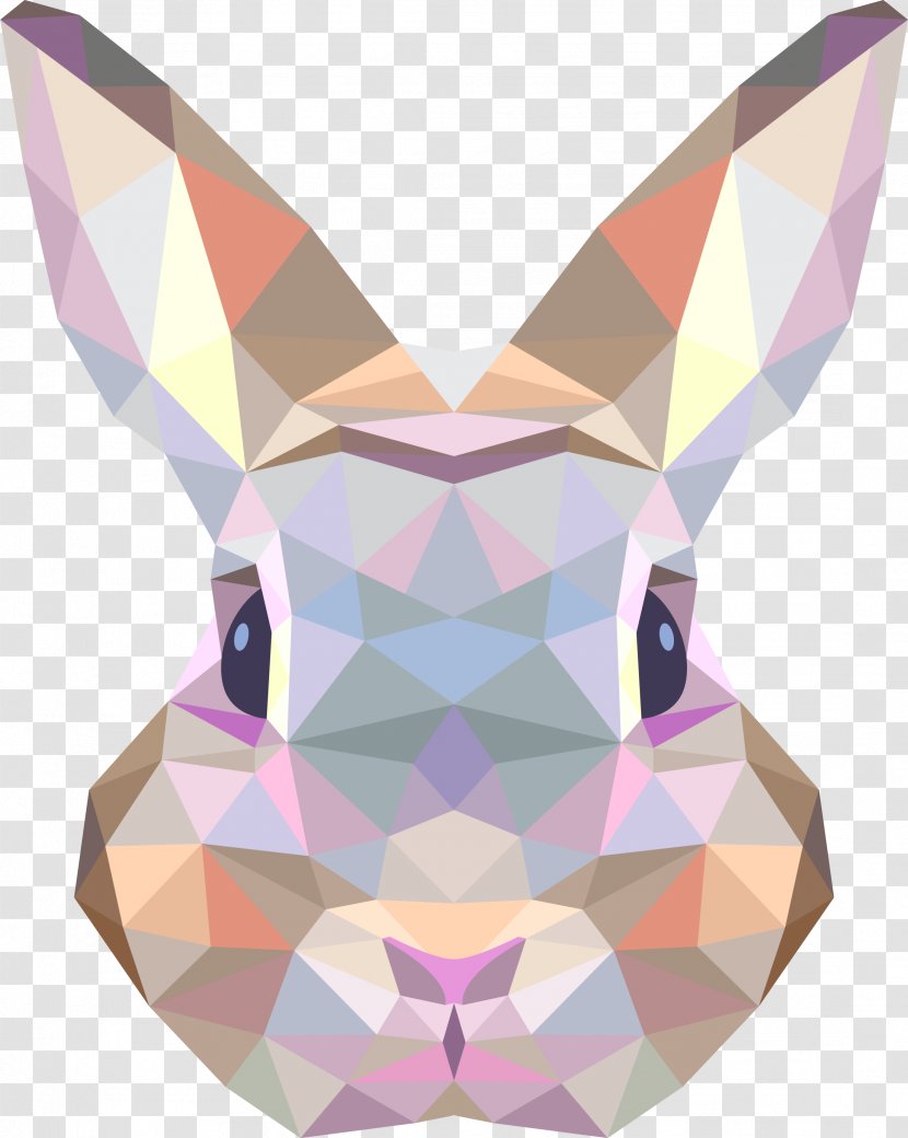Rabbit Geometry Wall Decal - Printmaking Transparent PNG