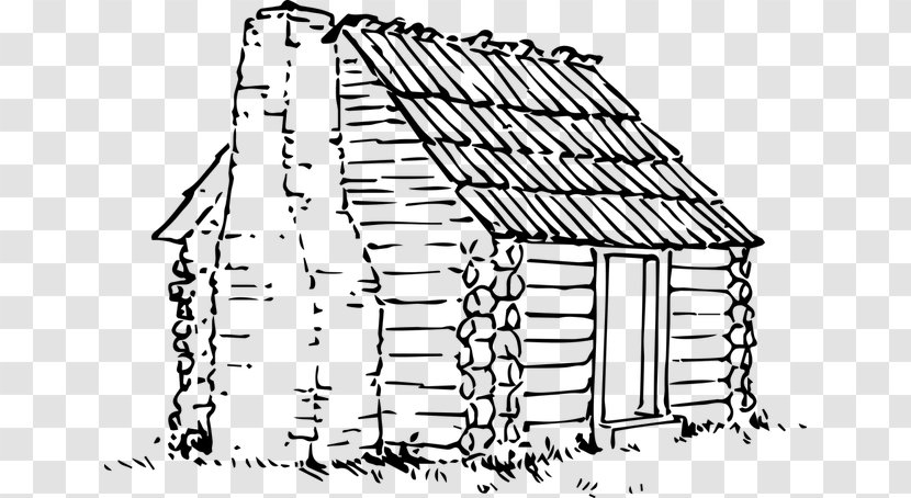 Drawing Log Cabin House Building - Art Museum - Thatched Roof Transparent PNG