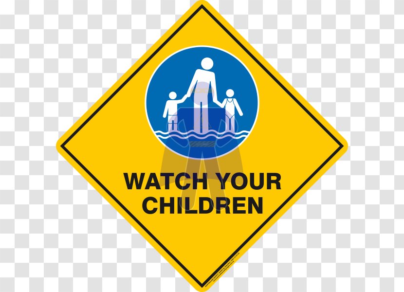 Safety Sign Swimming Pool Hazard Child - Point - Trimming Transparent PNG