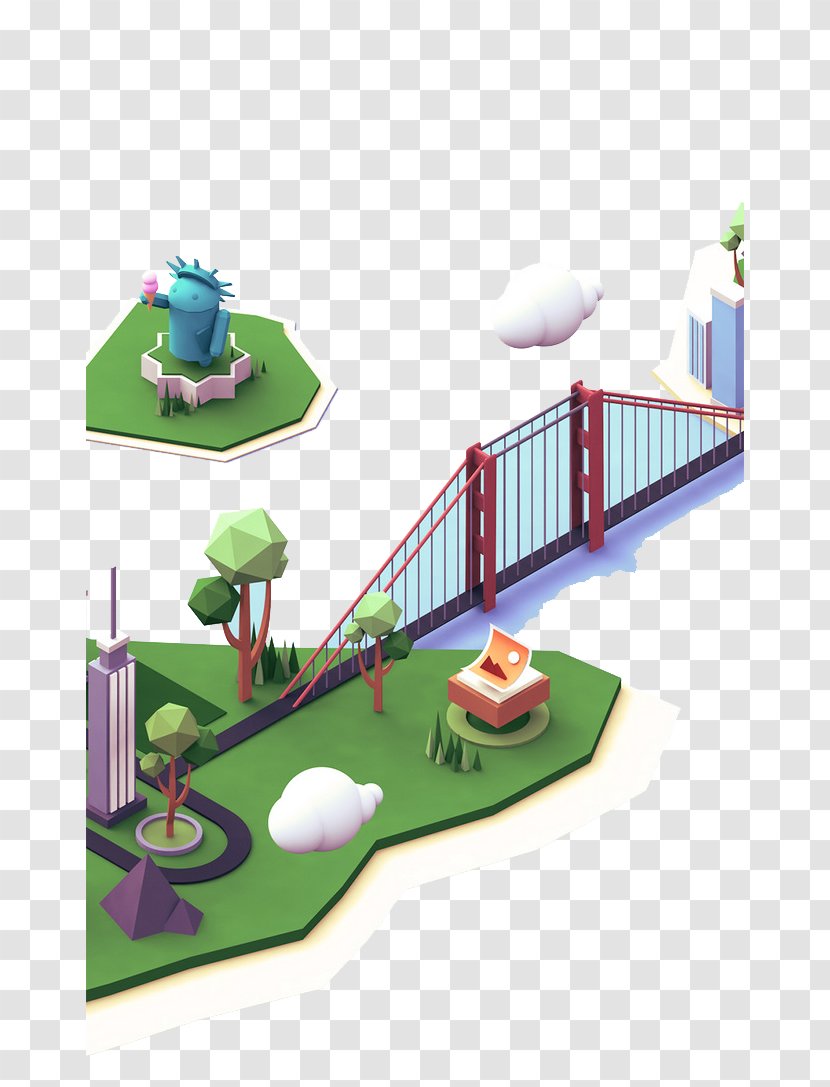 Visual Arts Low Poly 3D Computer Graphics Modeling - Art - Bridge Transparent PNG