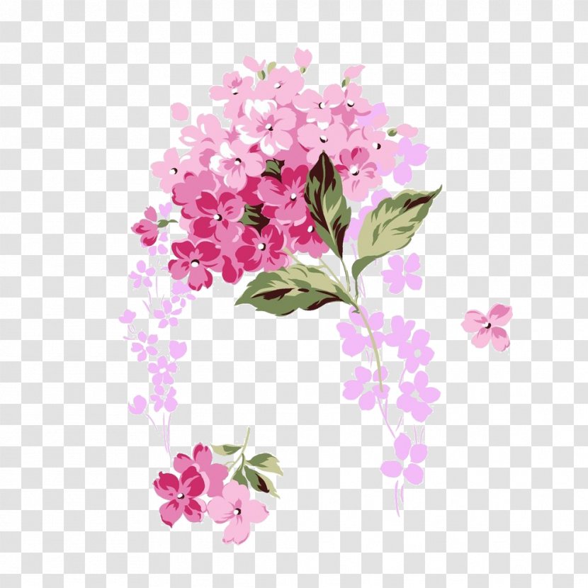French Hydrangea Pink Flower Clip Art - Petal - Bouquet Transparent PNG