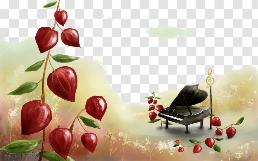 Computer Animation Dessin Animxe9 Wallpaper - Hand-painted Piano Transparent PNG