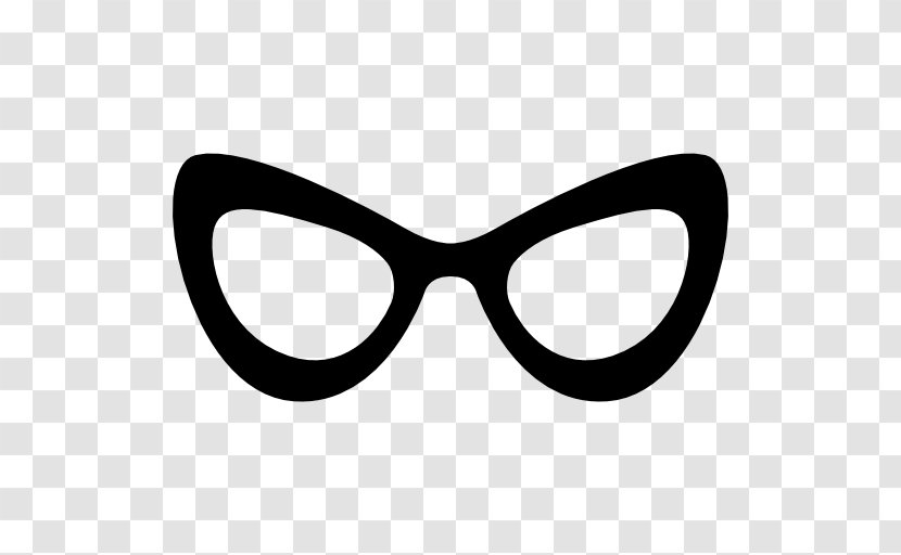 Cat Eye Glasses Monocle - Black And White - Stylish Vector Transparent PNG