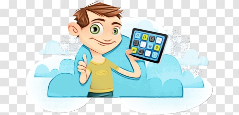 Cartoon Gadget Technology Electronic Device Communication - Wet Ink - Thumb Finger Transparent PNG