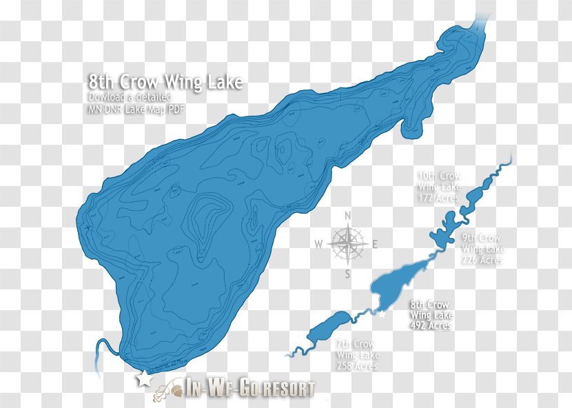 Crow Wing Chain Of Lakes Park Rapids Map Eighth Lake - Minnesota Transparent PNG