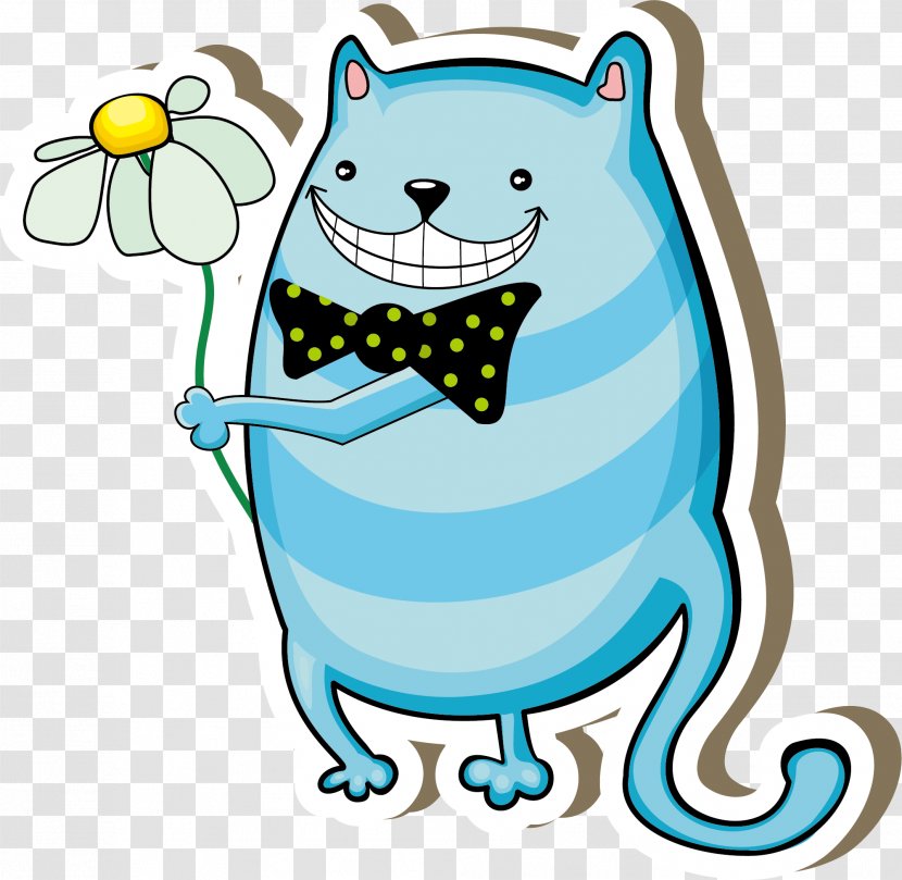 Valentines Day Cartoon Illustrator Illustration - Art - Dream Blue Cat Transparent PNG