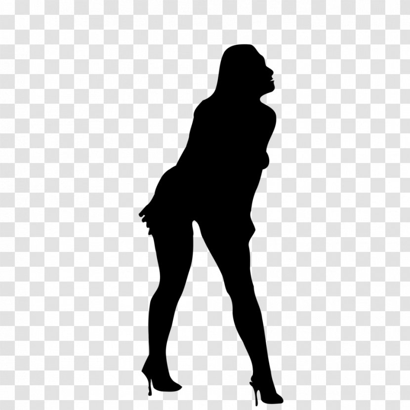 Silhouette Woman Clip Art - Black And White Transparent PNG