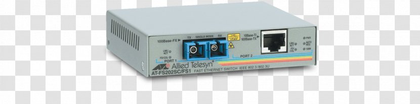 Allied Telesis Fiber Media Converter Multi-mode Optical Fast Ethernet - Network Switch Transparent PNG