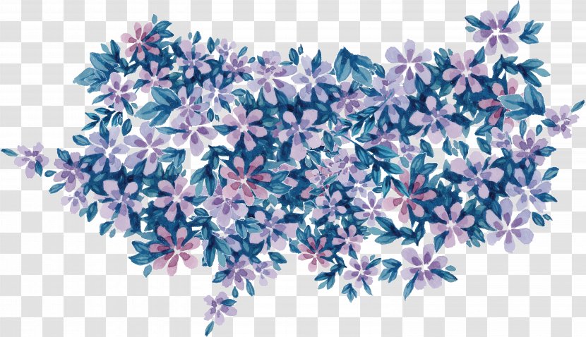 Purple Flower Watercolor Painting - Art - Floral Transparent PNG