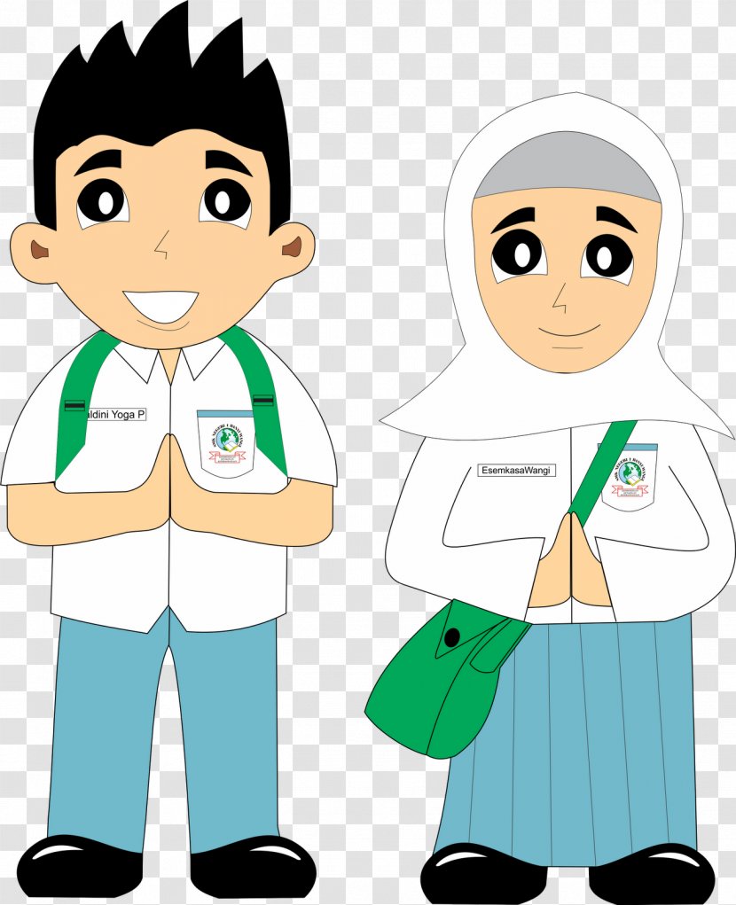 Cartoon Black And White Child Animation - School - Muslim Transparent PNG