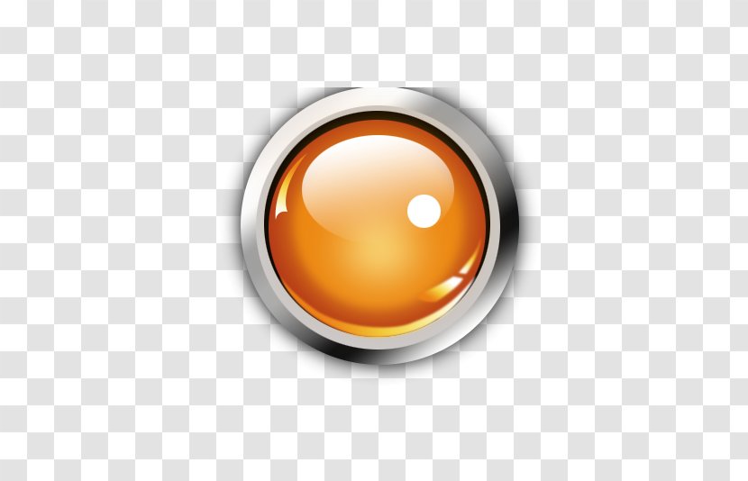 Button Download Icon - Orange - Round Transparent PNG