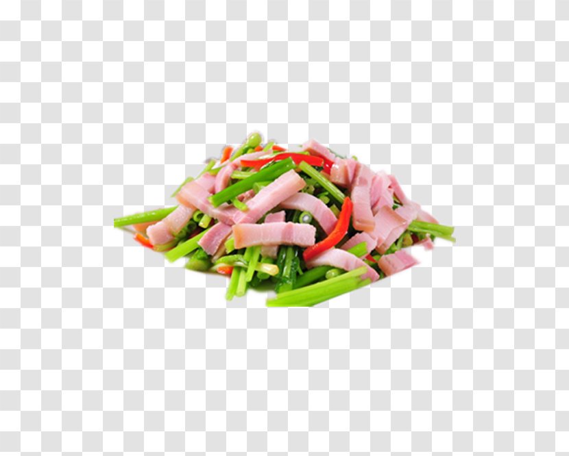 Teochew Cuisine Chinese Seafood Gastronomy Vegetable - Condiment - Bacon Fried Cress Image Transparent PNG