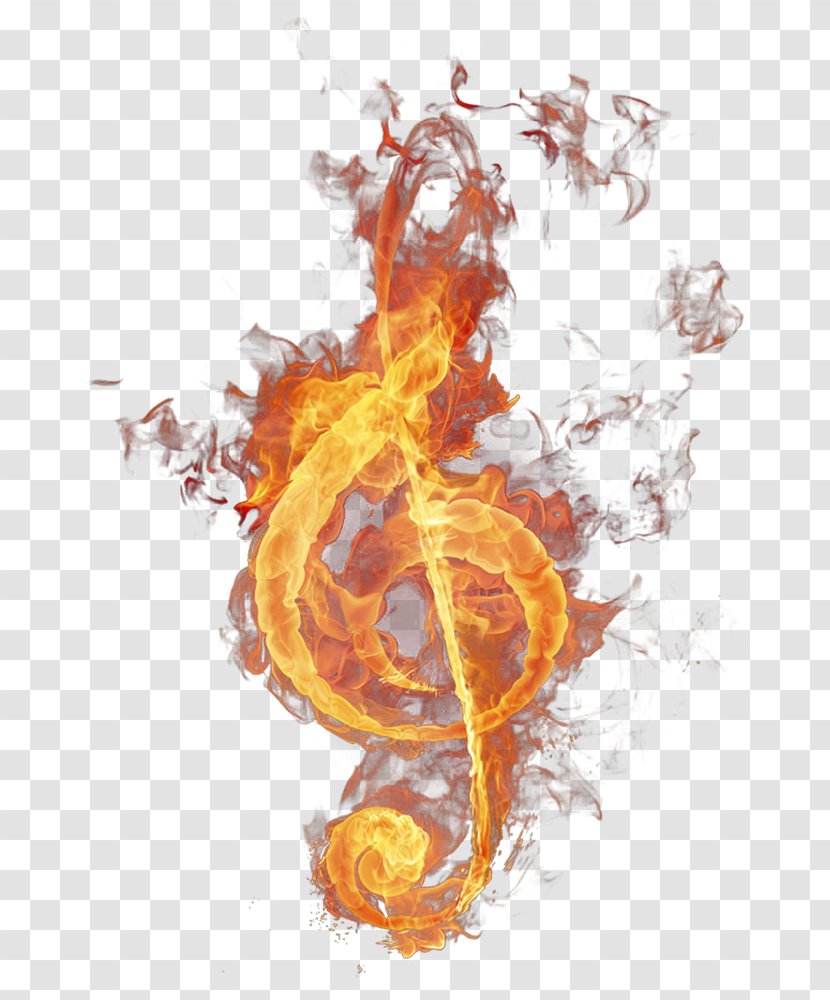 Musical Note Sol Anahtaru0131 Fire - Watercolor - Flame Material Transparent PNG