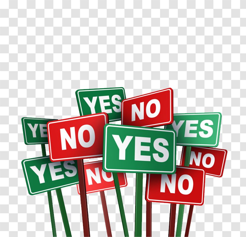 Yes And No Yesu2013no Question Word English - Meaning - YES NO Red Green Signs Transparent PNG