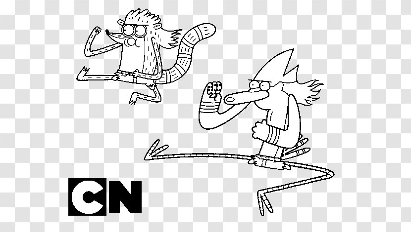 Rigby Mordecai Drawing Coloring Book Cartoon Network - Frame Transparent PNG