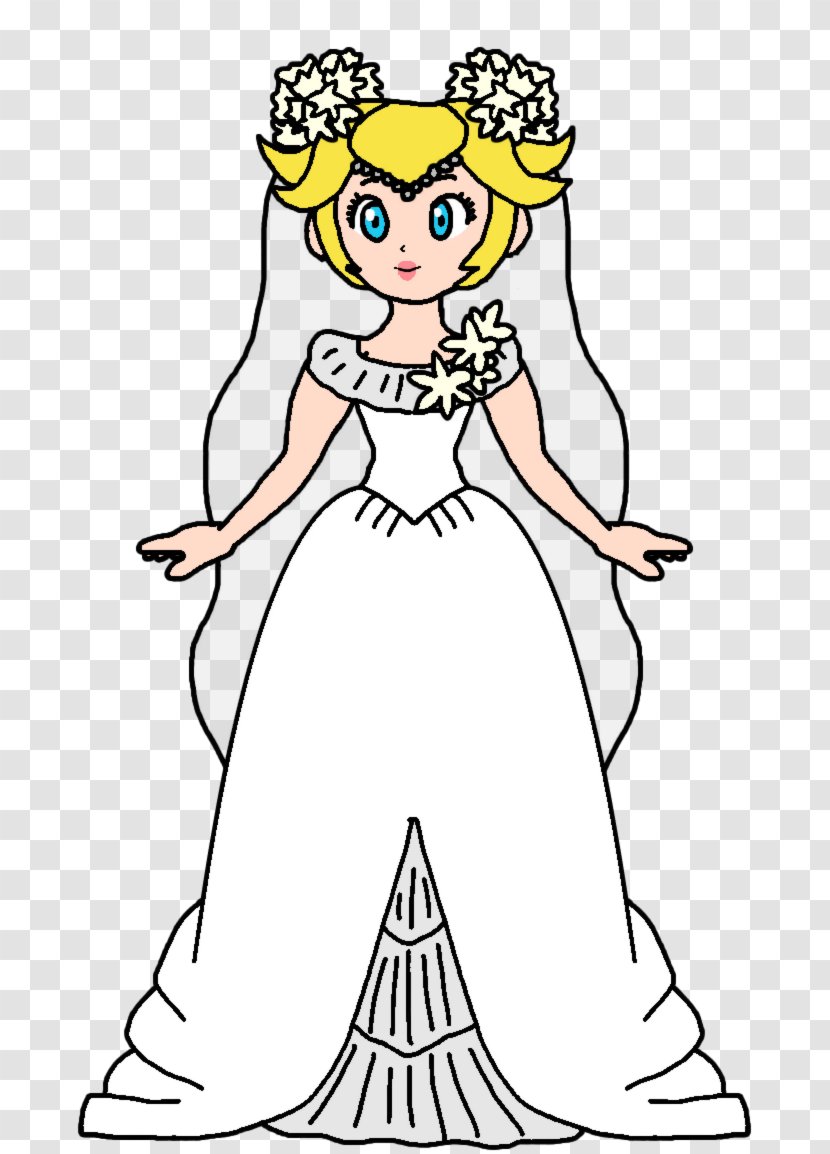 Wedding Dress Princess Peach Super Mario Odyssey Clothing - Silhouette Transparent PNG