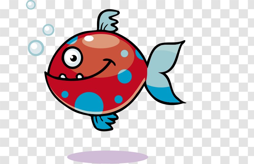 Cartoon Blue - Ladybird - Red And Cute Fish Transparent PNG