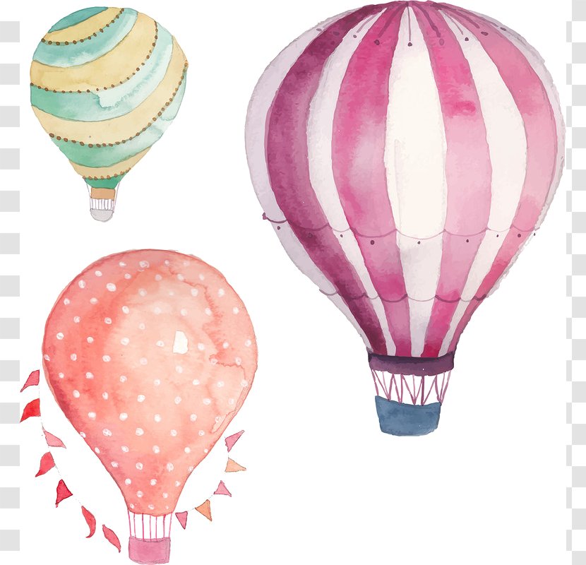 Hot Air Balloon Watercolor Painting Clip Art - Royaltyfree Transparent PNG