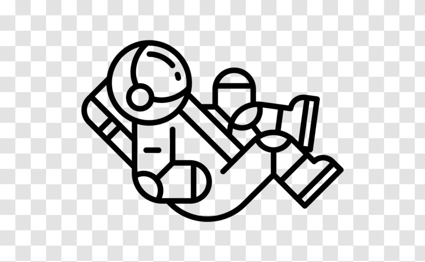 Astronaut Outer Space - Black And White Transparent PNG