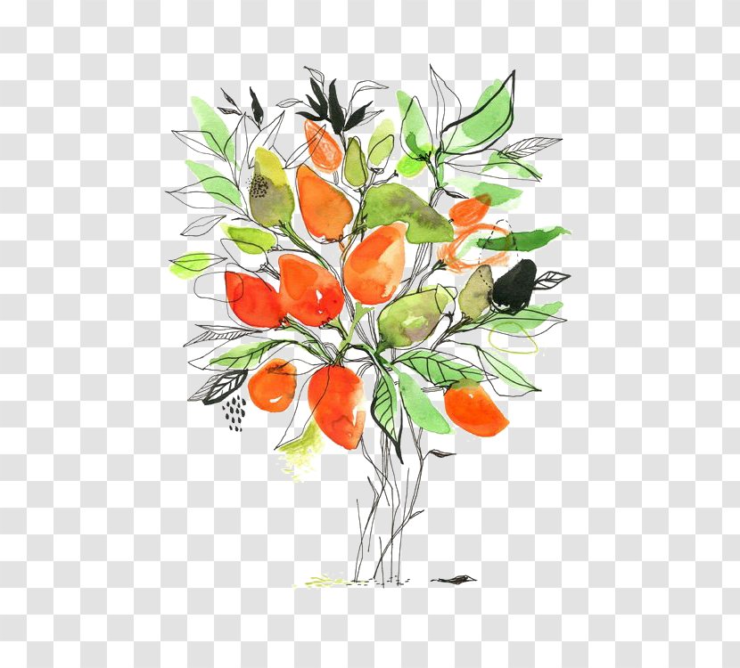 Watercolor Painting Floral Design Cartoon Illustration - Petal - Hand-painted Mango Transparent PNG