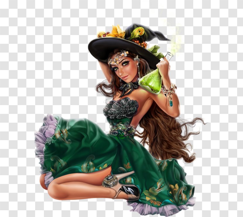Witchcraft Woman Halloween - Drawing - Witch Transparent PNG