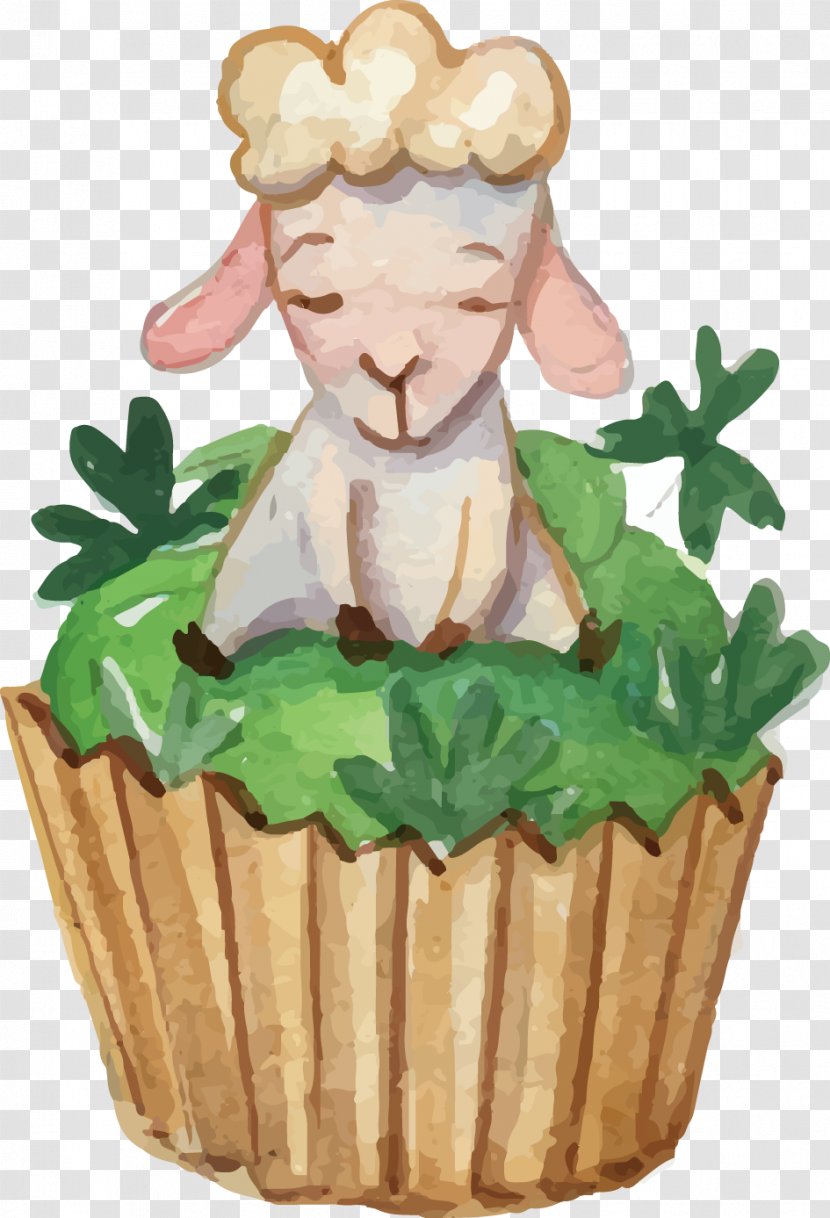 Easter Icon - Watercolor Painting - Cute Animal Sheep Transparent PNG