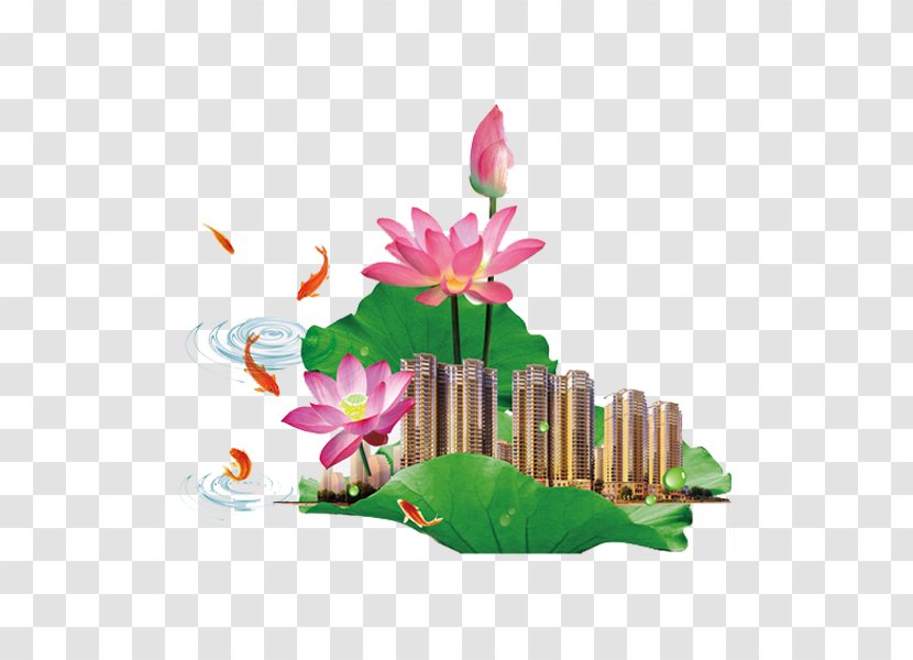 Floral Design Nelumbo Nucifera Clip Art - Flowerpot - Beautiful Lotus Transparent PNG