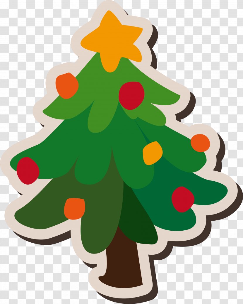 Santa Claus Christmas Tree Decoration - Sticker Design Transparent PNG