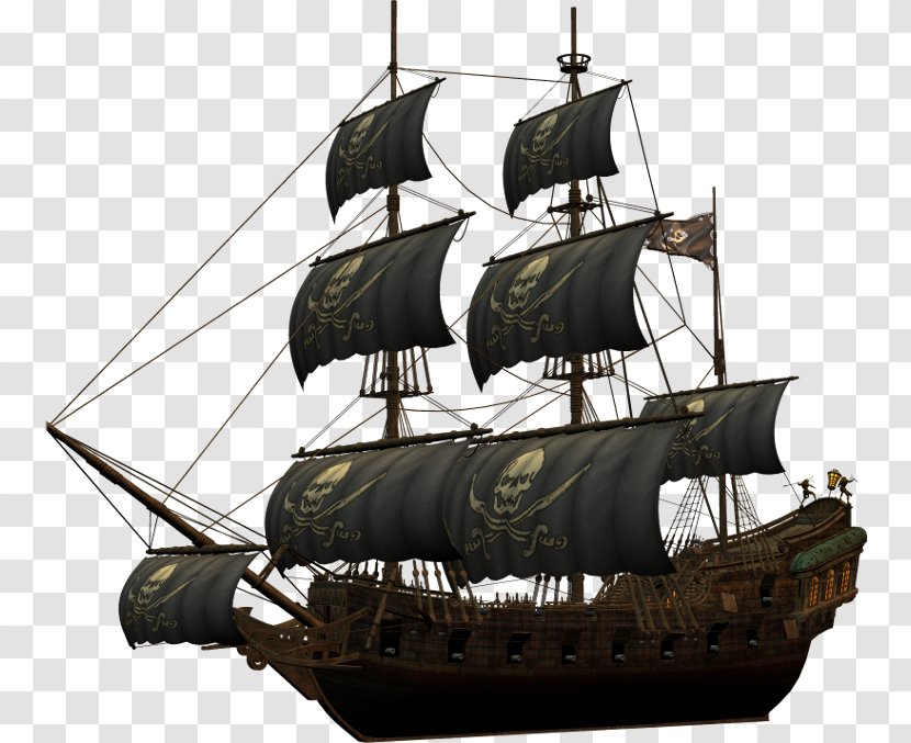 Ship Piracy Brig Navio Pirata - Full Rigged - Ghost Transparent PNG