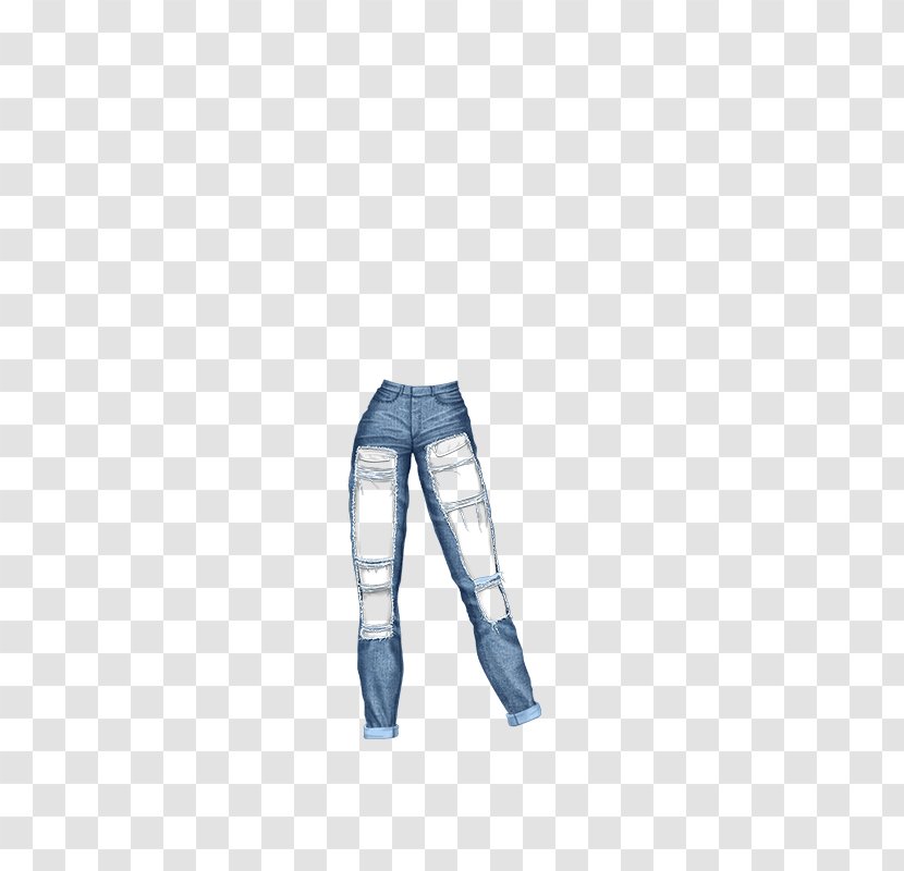 Lady Popular Jeans Pants Coat - Denim Transparent PNG
