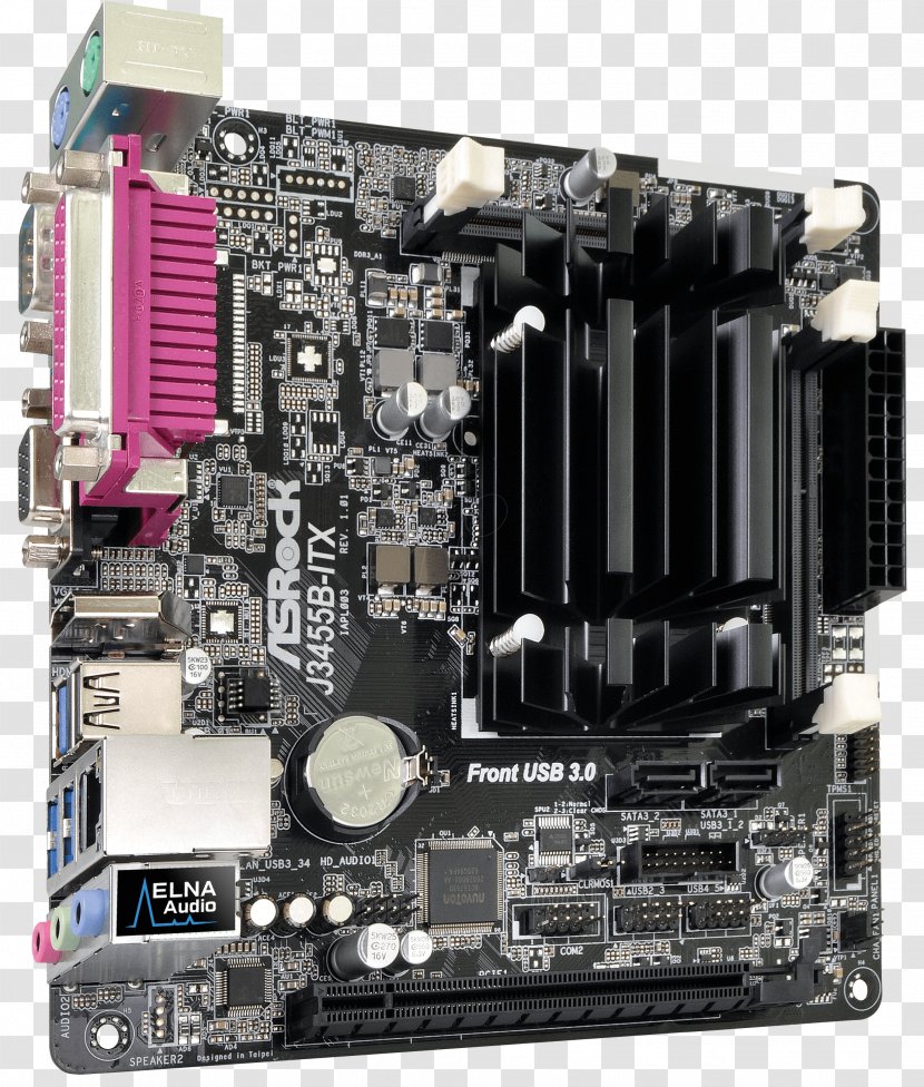Intel ASRock J3455B-ITX Motherboard Mini-ITX J3455-ITX - Computer Component Transparent PNG