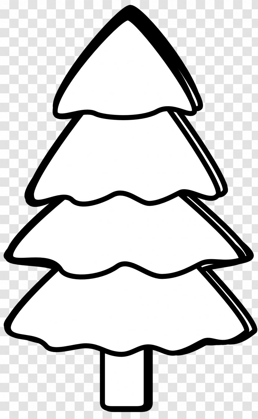 Tree Pine Black And White Clip Art - Line Transparent PNG