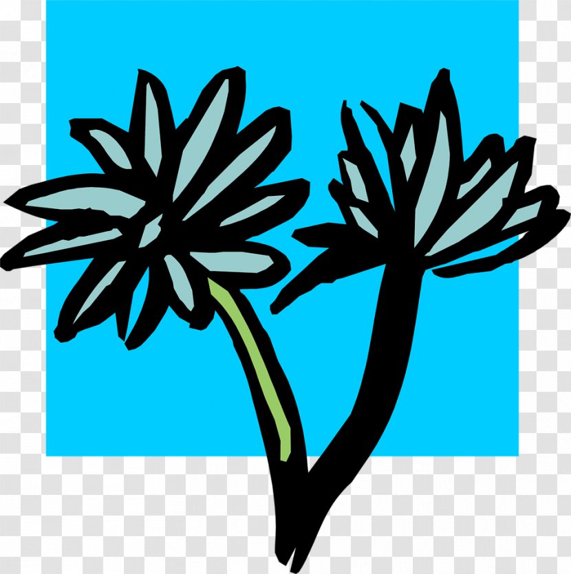 Clip Art Leaf Line Plant Stem Plants - Branch - Blue Swoop Transparent PNG