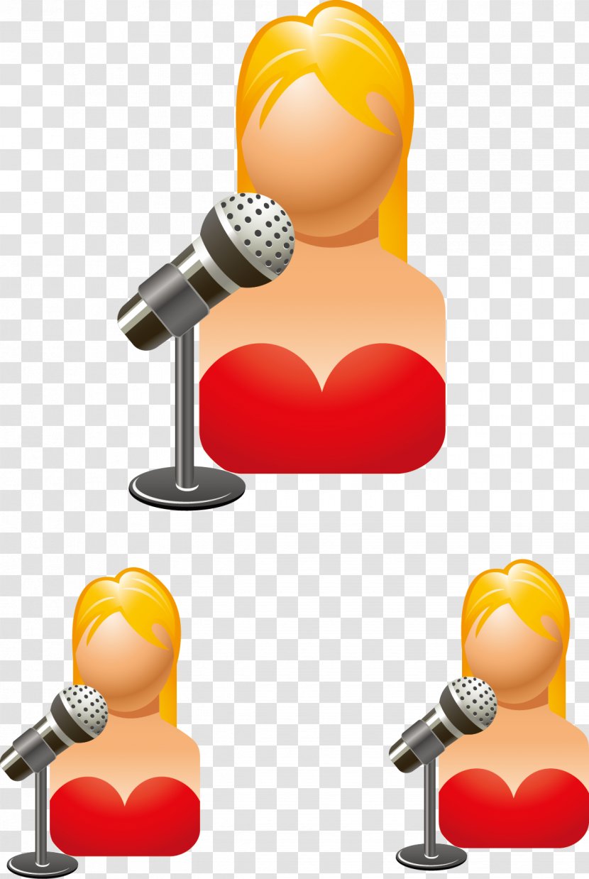 Microphone Illustration - Silhouette - Singing Vector Material Transparent PNG