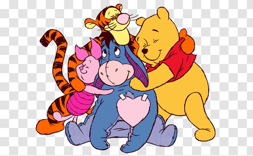 Winnie-the-Pooh Eeyore Tigger Piglet Hug - Heart - Winnie The Pooh And Too Transparent PNG