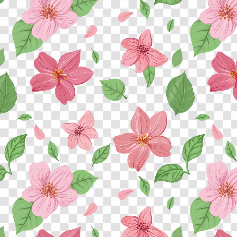 Pink Flowers Euclidean Vector - Flower - Background Transparent PNG