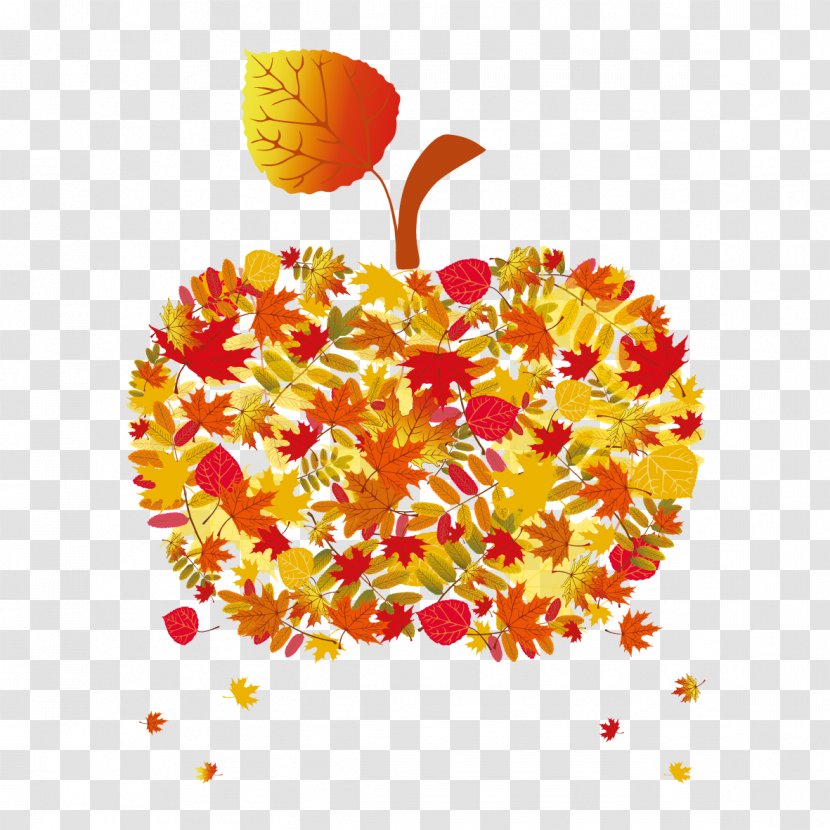 Autumn Clip Art - Flower - Apple Leaf Pattern Transparent PNG