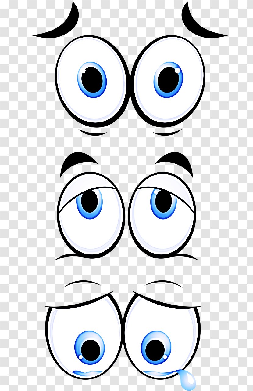 Face Blue White Eyewear Eye - Cartoon Cheek Transparent PNG