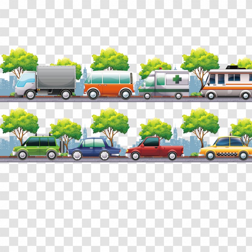 Stock Photography Car Royalty-free Illustration - Pickup Truck - Vector Big Traffic Jam Transparent PNG