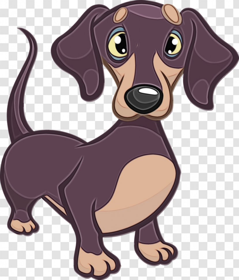 Dog Breed Dachshund Cartoon Puppy - Watercolor - Companion Transparent PNG