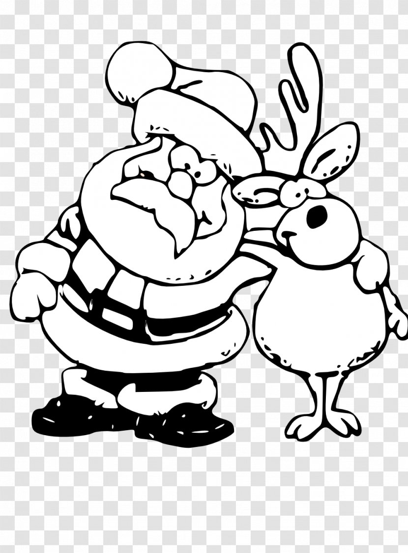 Rudolph Santa Claus Reindeer Christmas Clip Art - Drawing - Humping Cliparts Transparent PNG