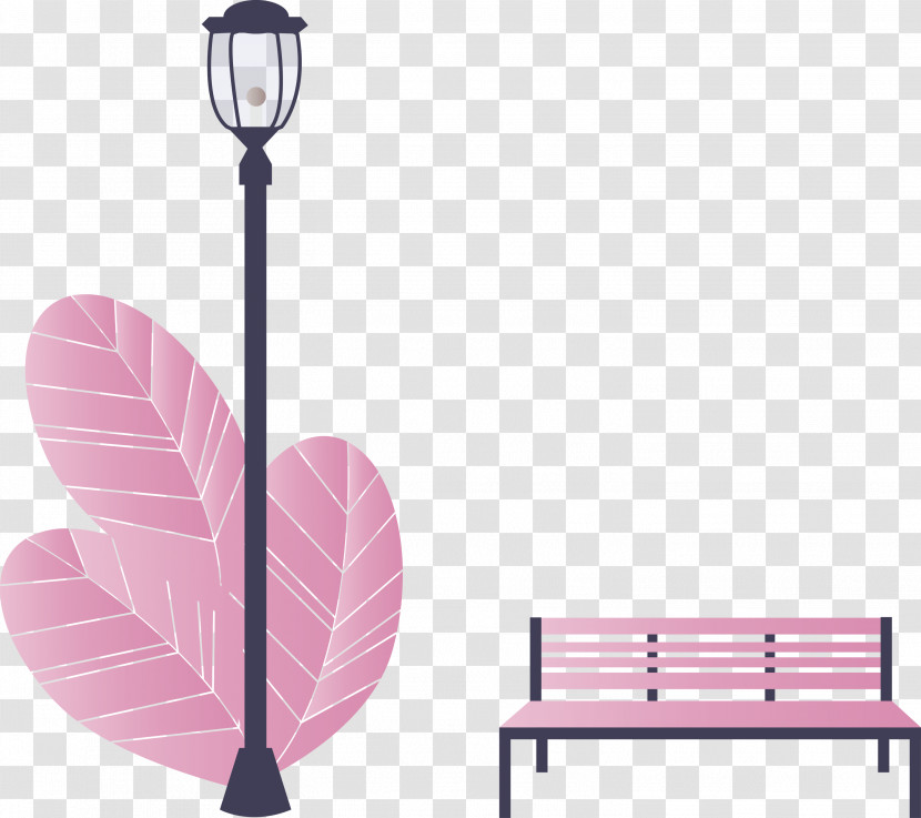 Street Light Park Bench Transparent PNG