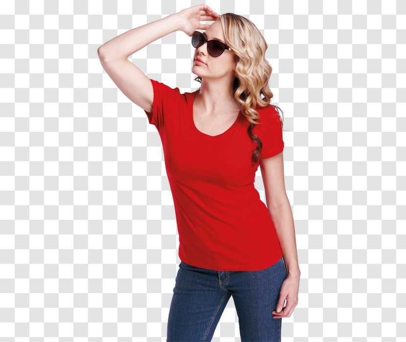 T-shirt Sleeve Crew Neck Clothing - Arm Transparent PNG