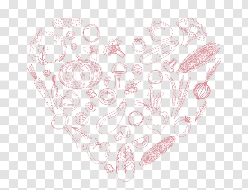 Vegetable Heart - Flower - Loving Type Of Vegetables Transparent PNG