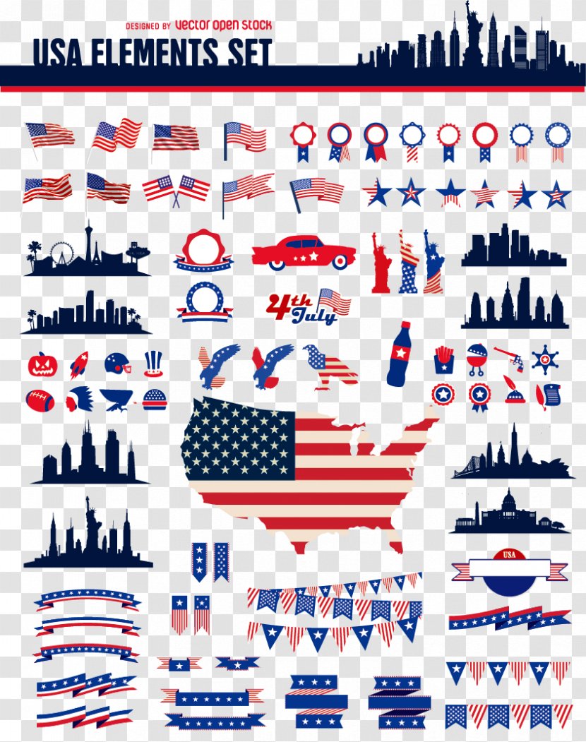 United States - National Flag - US Vector Elements Transparent PNG