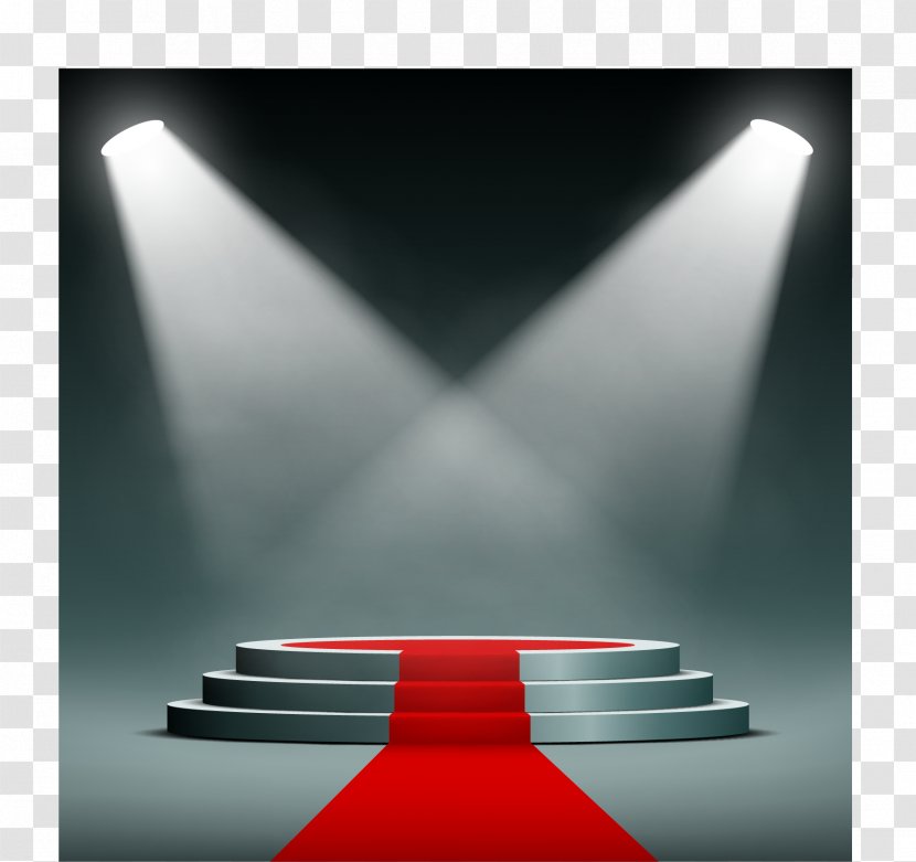 Stock Illustration Carpet Royalty-free - Photography - Vector Two Spotlights Shining On The Podium Transparent PNG