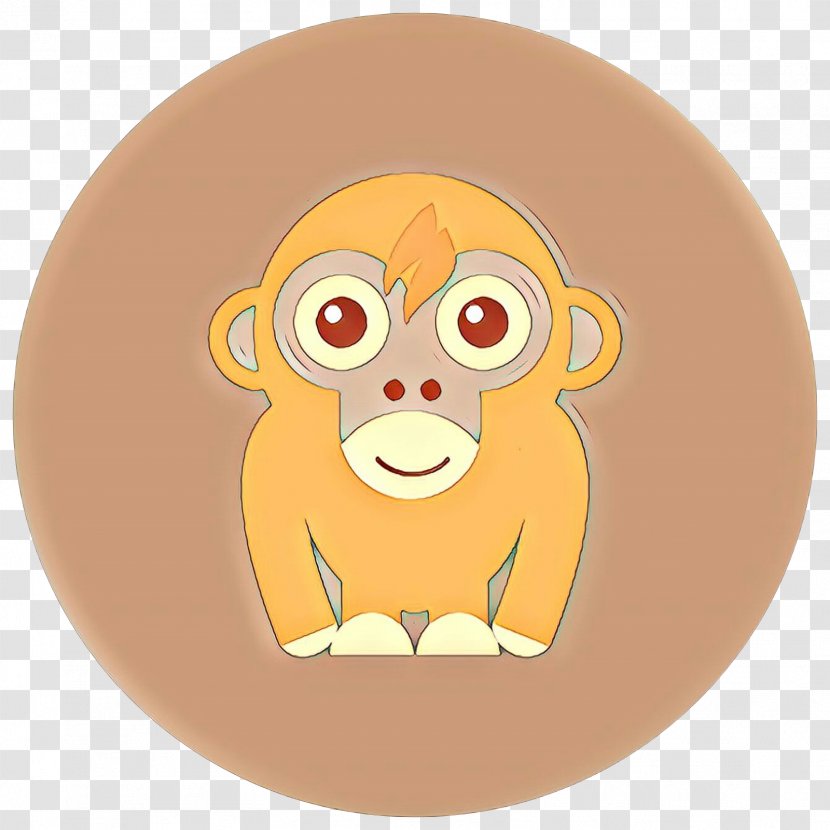 Cartoon Head Yellow Plate Tableware - Old World Monkey Transparent PNG