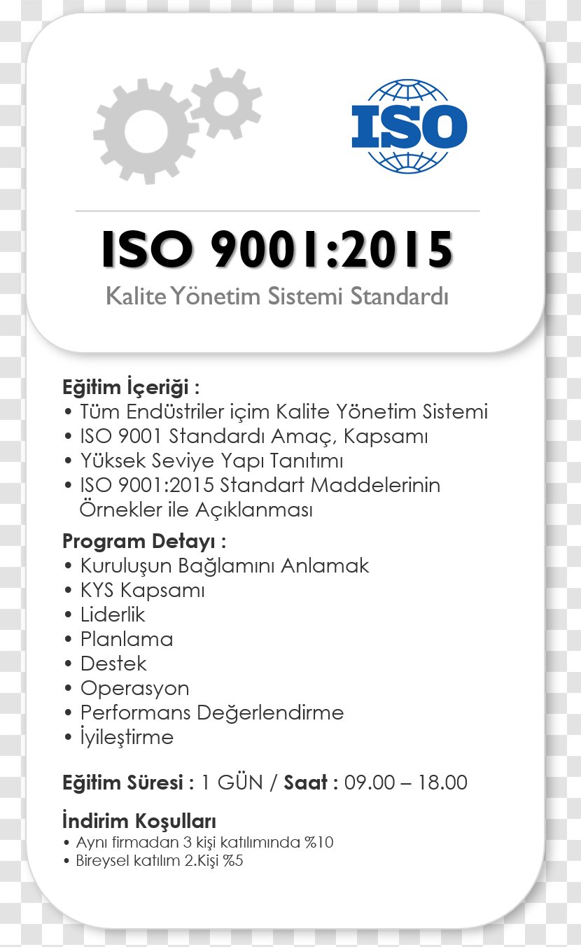ISO 9000 9001:2015 Quality Management International Organization For Standardization - Iso 9001 Transparent PNG