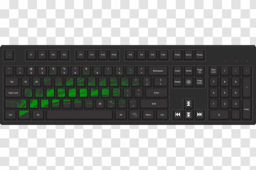 Computer Keyboard Numeric Keypads Space Bar Touchpad Laptop - Keypad Transparent PNG