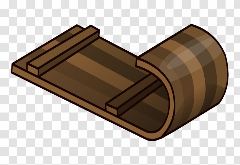 Club Penguin Sled Toboggan - Wood Transparent PNG